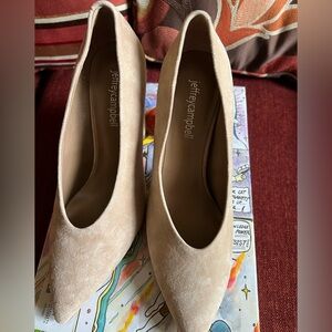 Jeffrey Campbell Beige Suede Heels